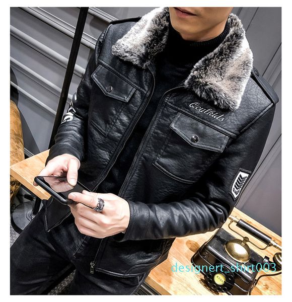 faux fur collar mens jacket designer pu leather thick autumn winter clothes letter embroidery biker jacket d03, Black
faux fur collar mens jacket designer pu leather thick autumn winter clothes letter embroidery biker jacket d03, Black