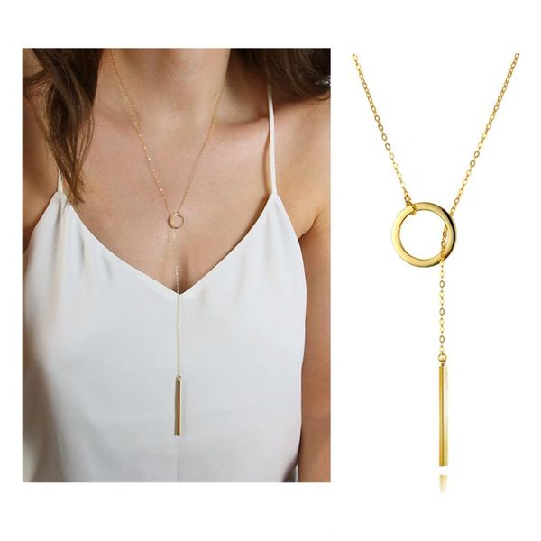 minimalist simple circle bar lariat necklace dainty long chain y shape stick pendant women's statement necklace collares, Silver
minimalist simple circle bar lariat necklace dainty long chain y shape stick pendant women's statement necklace collares, Silver