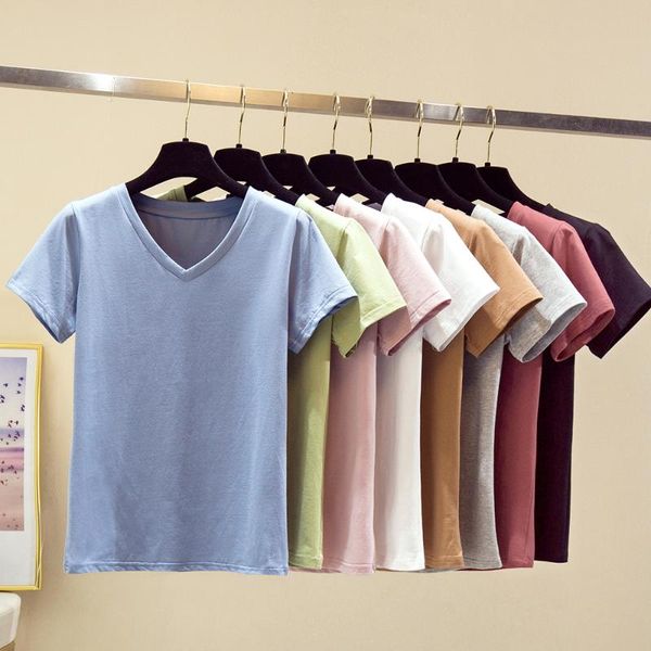new women v-neck short sleeve t-shirt cotton lady solid tees short sleeve t shirts female summer for woman tshirts s-5xl, White
new women v-neck short sleeve t-shirt cotton lady solid tees short sleeve t shirts female summer for woman tshirts s-5xl, White