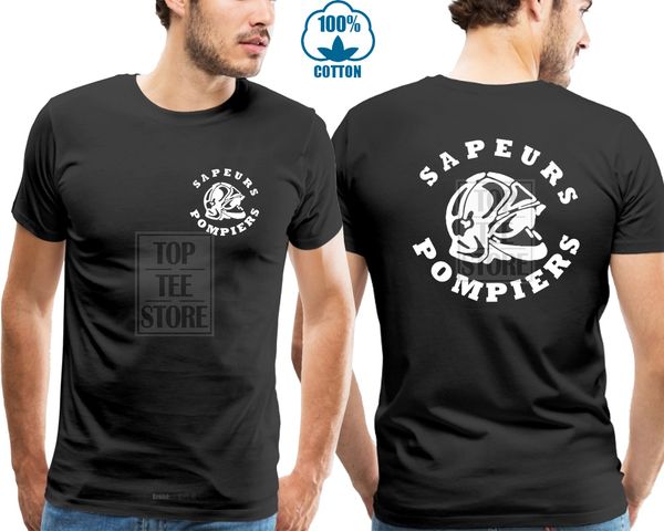 2018 fashion inspired new sapeurs pompiers france circle firefighter department t shirt tee shirt sport shirt