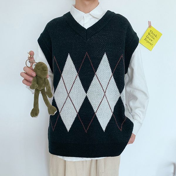 sweater vest men patchwork v-neck sleeveless sweaters chic preppy style side-slit couples teens retro new waistcoat, Black;white
sweater vest men patchwork v-neck sleeveless sweaters chic preppy style side-slit couples teens retro new waistcoat, Black;white