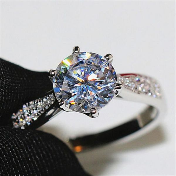 luxury engagement six claw crystal round finger ring for women girls wedding party jewelry jz047, Slivery;golden
luxury engagement six claw crystal round finger ring for women girls wedding party jewelry jz047, Slivery;golden
