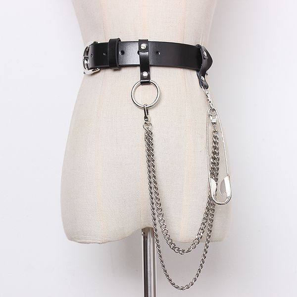 genuine cow leather women belt ring metal chain punk waist belt big metal pin hip hop belts women pant jean corset girdle, Black;brown
genuine cow leather women belt ring metal chain punk waist belt big metal pin hip hop belts women pant jean corset girdle, Black;brown