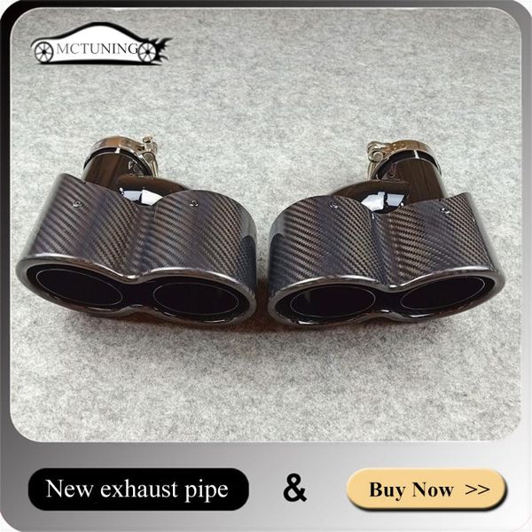 1 pair new h model exhaust tip glossy carbon fiber glossy black for akrapovic dual exhaust muffler tail nozzle pipes
1 pair new h model exhaust tip glossy carbon fiber glossy black for akrapovic dual exhaust muffler tail nozzle pipes