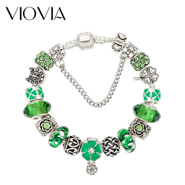 charm bracelets viovia green flower glass fit original for women crystal beads & bangles pulseras diy jewelry b17038, Golden;silver
charm bracelets viovia green flower glass fit original for women crystal beads & bangles pulseras diy jewelry b17038, Golden;silver