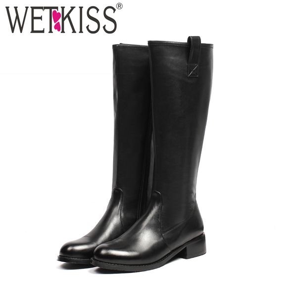 wetkiss knee high women boots zip round toe footwear motorcycle female boot cow leather med heels shoes woman winter 2020 new, Black
wetkiss knee high women boots zip round toe footwear motorcycle female boot cow leather med heels shoes woman winter 2020 new, Black