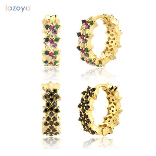 hoop & huggie lozoya 925 sterling silver black zircon cz hoops crystal rainbow spain fashion luxury loops piercing pendiente fine jewelry, Golden;silver
hoop & huggie lozoya 925 sterling silver black zircon cz hoops crystal rainbow spain fashion luxury loops piercing pendiente fine jewelry, Golden;silver