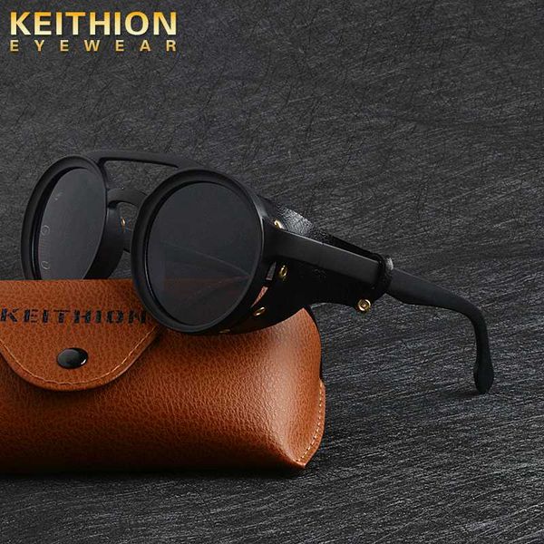 keithion men steampunk goggles sunglasses women retro shades fashion leather with side shields style round sun glasses, White;black
keithion men steampunk goggles sunglasses women retro shades fashion leather with side shields style round sun glasses, White;black