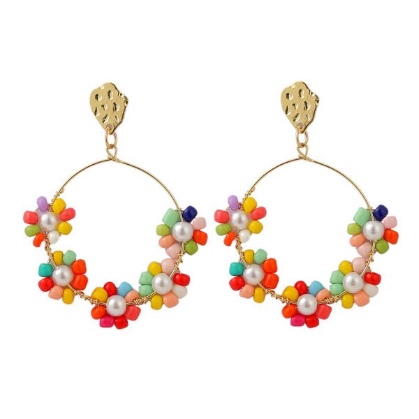 hoop & huggie bohemian color geometric imitation pearl earrings small flower shape fashion pendant women's jewelry accessories, Golden;silver
hoop & huggie bohemian color geometric imitation pearl earrings small flower shape fashion pendant women's jewelry accessories, Golden;silver