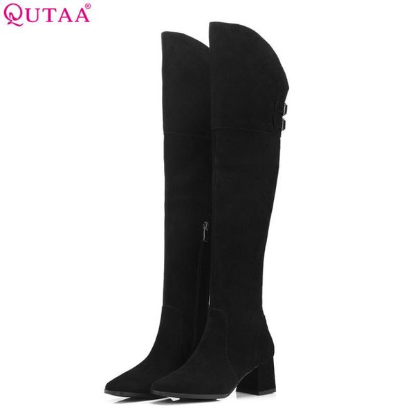 qutaa 2020 cow suede women boots platform all match women over the knee high boots square high heel winter big size 34-39, Black
qutaa 2020 cow suede women boots platform all match women over the knee high boots square high heel winter big size 34-39, Black
