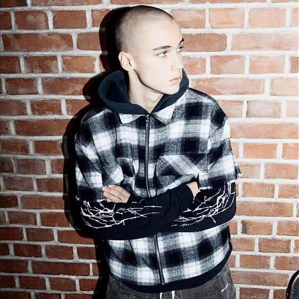 20FW Tooling Zipper Flannel Plaid Jacket Shirt Sleeve Patchwork Zipper Men Women Coats Outdoor Fashion Outwear Oversize HFHLJK113 4020
20FW Tooling Zipper Flannel Plaid Jacket Shirt Sleeve Patchwork Zipper Men Women Coats Outdoor Fashion Outwear Oversize HFHLJK113 4020