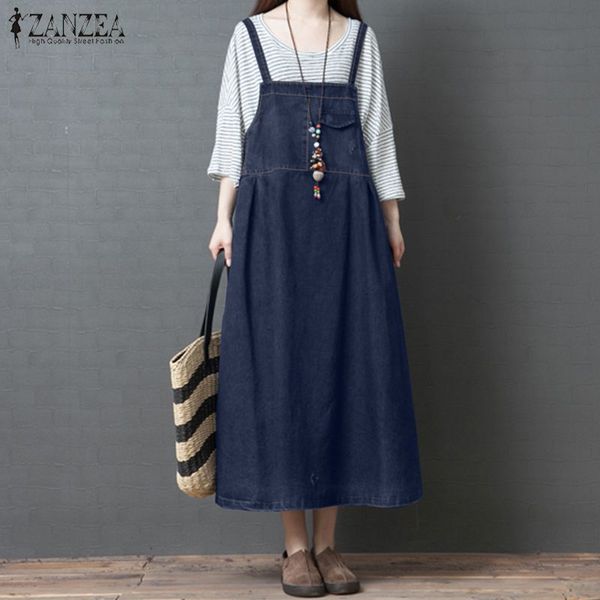 vintage denim blue overall dress women's sundress 2020 zanzea casual jean midi vestidos female autumn strap solid robe femme 5xl, Black;gray
vintage denim blue overall dress women's sundress 2020 zanzea casual jean midi vestidos female autumn strap solid robe femme 5xl, Black;gray