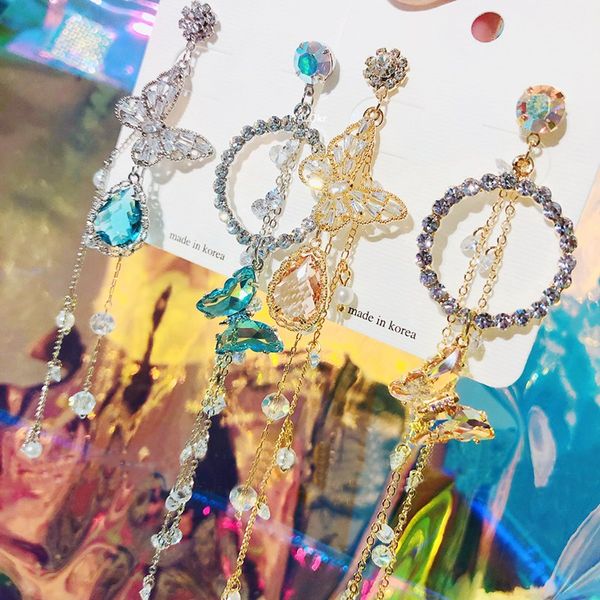 mengjiqiao korean elegant metal butterfly crystal drop earrings for women girls asymmetric holiday pendientes jewelry, Silver
mengjiqiao korean elegant metal butterfly crystal drop earrings for women girls asymmetric holiday pendientes jewelry, Silver