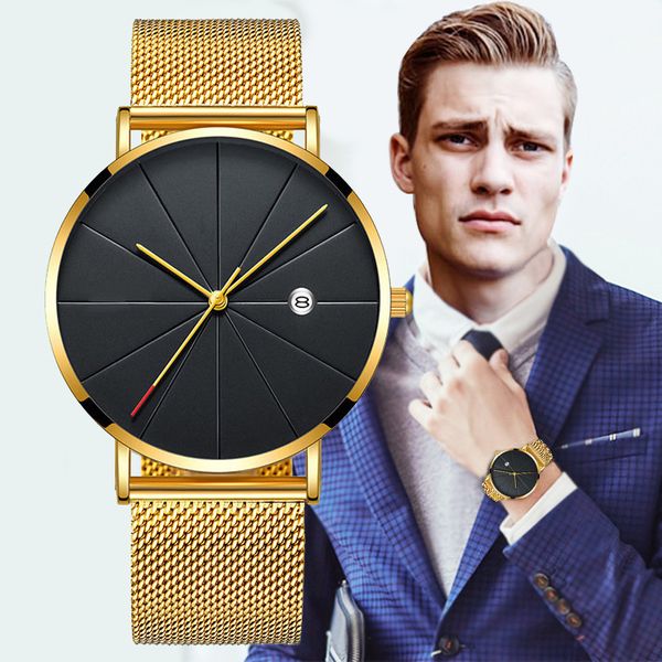 ultra thin mens watches business leisure quartz wristwatch stainless steel mesh strap dial date clock gift relogio masculino, Slivery;brown
ultra thin mens watches business leisure quartz wristwatch stainless steel mesh strap dial date clock gift relogio masculino, Slivery;brown