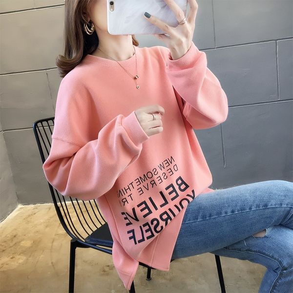 tzf autumn slimming 2020 women's letter sweater plus mm new printed loose thin sweater stitching size fat uyv3m, Black
tzf autumn slimming 2020 women's letter sweater plus mm new printed loose thin sweater stitching size fat uyv3m, Black