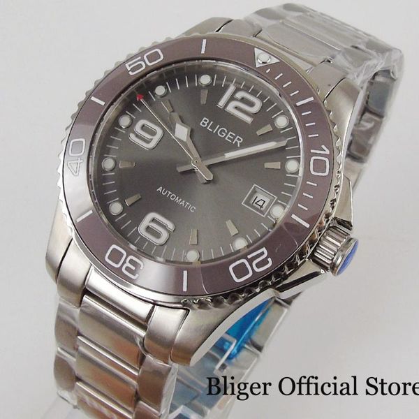 bliger fashional mechancial auto men watch grey dial sapphire glass rotating bezel mental band date function miyota movement, Slivery;brown
bliger fashional mechancial auto men watch grey dial sapphire glass rotating bezel mental band date function miyota movement, Slivery;brown