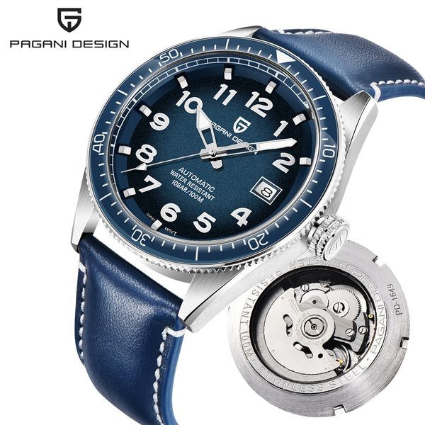 mens watches automatic watch pagani design blue men mechanical wathes sport wristwatch montre automatique homme, Slivery;brown
mens watches automatic watch pagani design blue men mechanical wathes sport wristwatch montre automatique homme, Slivery;brown