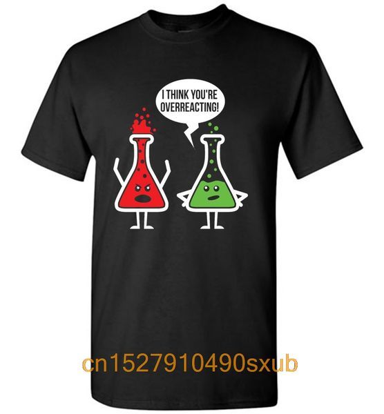 overreaction chemistry pun science nerd geek men t-shirt