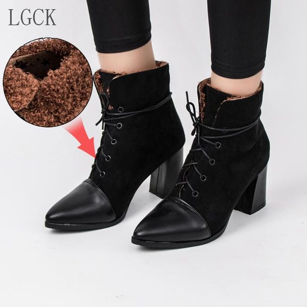 plus size 34-48 lace up warm wool boots women female ankle boot shoes high heels female fashion snow boots, Black
plus size 34-48 lace up warm wool boots women female ankle boot shoes high heels female fashion snow boots, Black