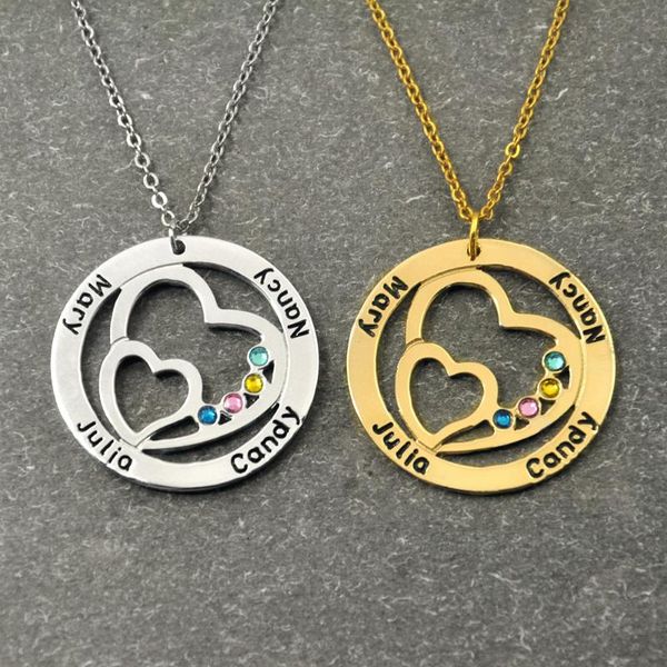 personalized name necklace with birthstone,round custom family necklace double heart in the cricle,gift for women, Silver
personalized name necklace with birthstone,round custom family necklace double heart in the cricle,gift for women, Silver
