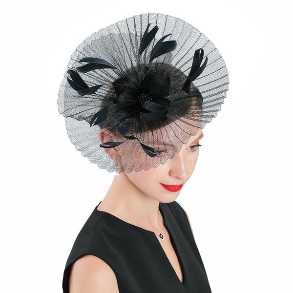 fedora hat black fascinator for women elegant polyester headpiece wedding fashion party net yarn feather cap, Blue;gray
fedora hat black fascinator for women elegant polyester headpiece wedding fashion party net yarn feather cap, Blue;gray
