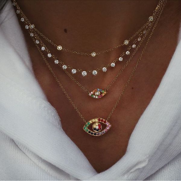 chains 2021 colorful cz drop charm gold filled turkish evil eye lucky women gift rainbow stone trendy classic necklace jewelry, Silver
chains 2021 colorful cz drop charm gold filled turkish evil eye lucky women gift rainbow stone trendy classic necklace jewelry, Silver