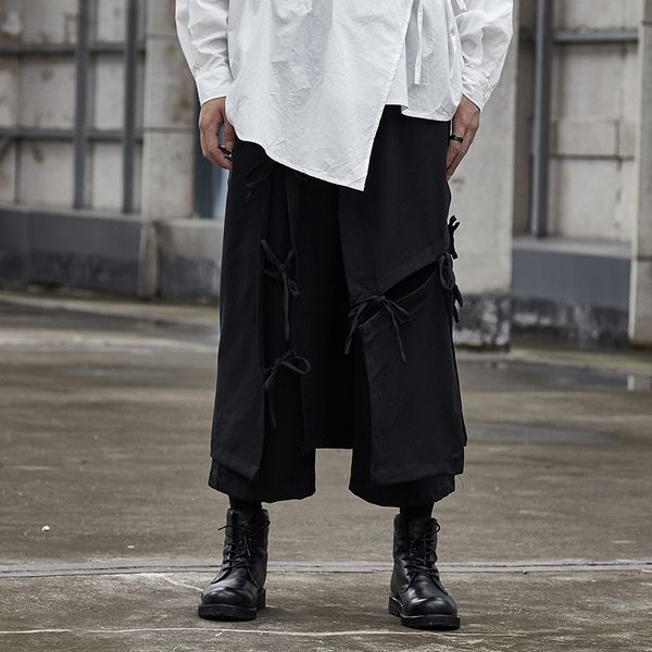 men's pants original design wind uncle nick the same loose wide-leg plus size casual nine-point culottes, Black
men's pants original design wind uncle nick the same loose wide-leg plus size casual nine-point culottes, Black