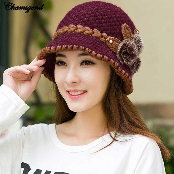 chamsgend women lady winter warm casual caps female beautiful wool crochet knitted flowers decorated ears hats gorros mujer, Blue;gray
chamsgend women lady winter warm casual caps female beautiful wool crochet knitted flowers decorated ears hats gorros mujer, Blue;gray