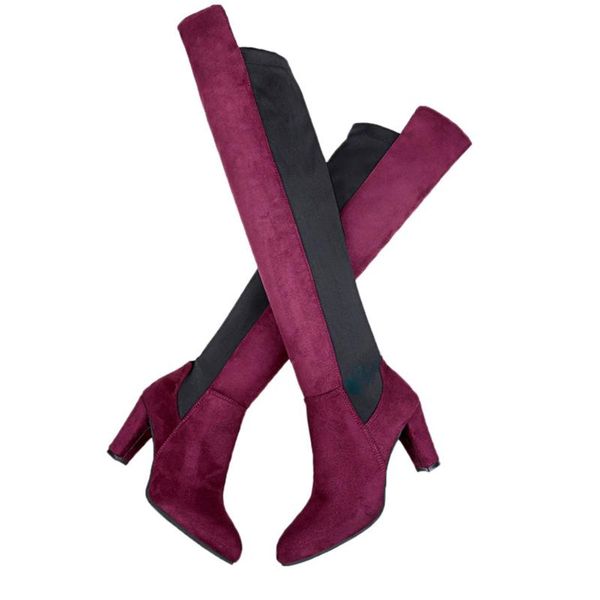 winter over-knee long side zipper elastic wear resistant boots heels round head, Black
winter over-knee long side zipper elastic wear resistant boots heels round head, Black