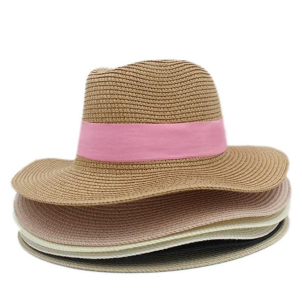 wide brim hats 2021 fashion women summer straw sun hat for elegant lady outdoor beach dad sunhat panama cap, Blue;gray
wide brim hats 2021 fashion women summer straw sun hat for elegant lady outdoor beach dad sunhat panama cap, Blue;gray