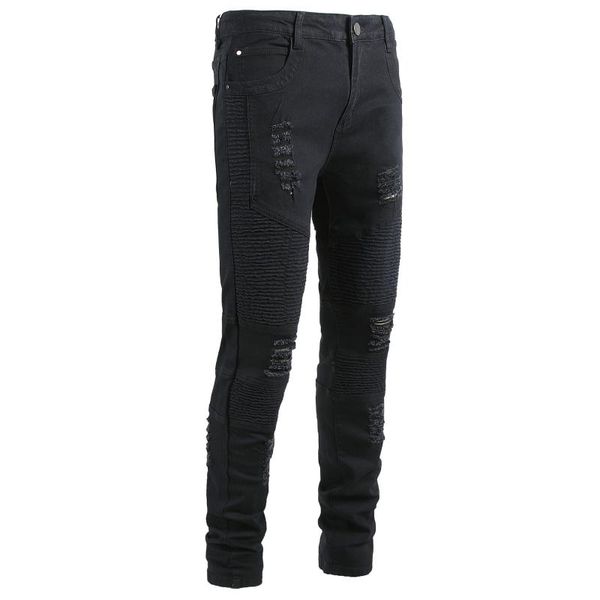 men's jeans black holes ripped biker for motorcycle slim skinny stretch denim pants size29- 42, Blue
men's jeans black holes ripped biker for motorcycle slim skinny stretch denim pants size29- 42, Blue