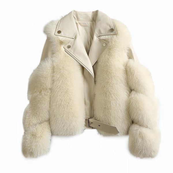 autumn winter women leather thicken warm short motorcycle fox fur jacket coats female fluffy pockets faux fur outwears, Black
autumn winter women leather thicken warm short motorcycle fox fur jacket coats female fluffy pockets faux fur outwears, Black