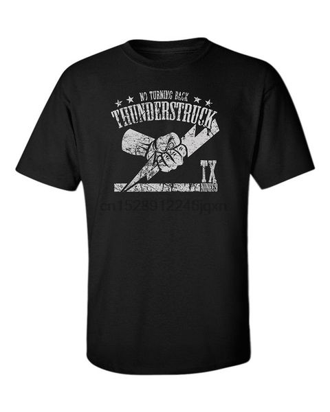 texas t-shirt music rock thunderstruck heavy metal fist thunder men tee