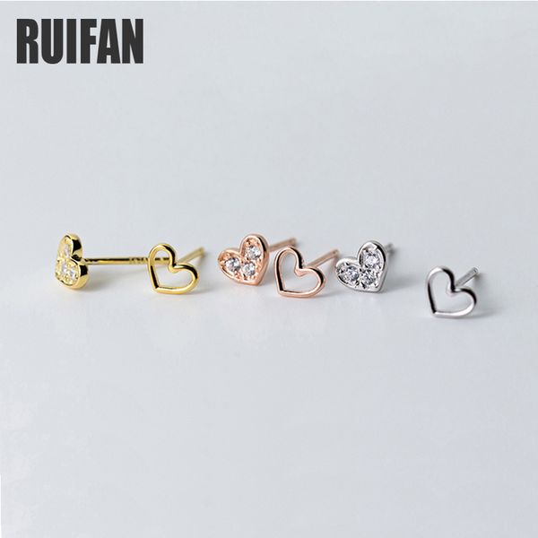ruifan 3 color cute asymmetrical heart zirconia 925 sterling silver earrings for women female korean small stud earring yea367, Golden;silver
ruifan 3 color cute asymmetrical heart zirconia 925 sterling silver earrings for women female korean small stud earring yea367, Golden;silver