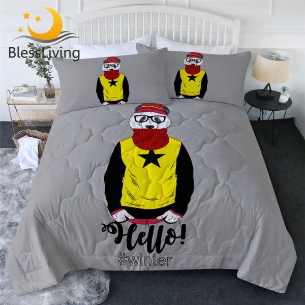 BlessLiving Funny Summer Quilt Panda Duvet Cartoon Bed Cover for Kids Grey Thin Quilt With Pillowcase Soft colcha de cama 3pcs
BlessLiving Funny Summer Quilt Panda Duvet Cartoon Bed Cover for Kids Grey Thin Quilt With Pillowcase Soft colcha de cama 3pcs