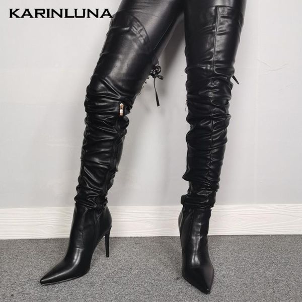 karin big size 47 leisure pointed toe thin high heels over-the-knee solid boots cross-tied shoes, Black
karin big size 47 leisure pointed toe thin high heels over-the-knee solid boots cross-tied shoes, Black