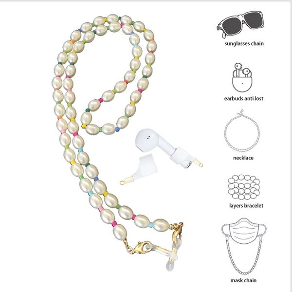 sunglasses frames mixed color imitation pearl glasses chain women accessories multifunction anti-lost headset mask lanyard hold straps, Silver
sunglasses frames mixed color imitation pearl glasses chain women accessories multifunction anti-lost headset mask lanyard hold straps, Silver