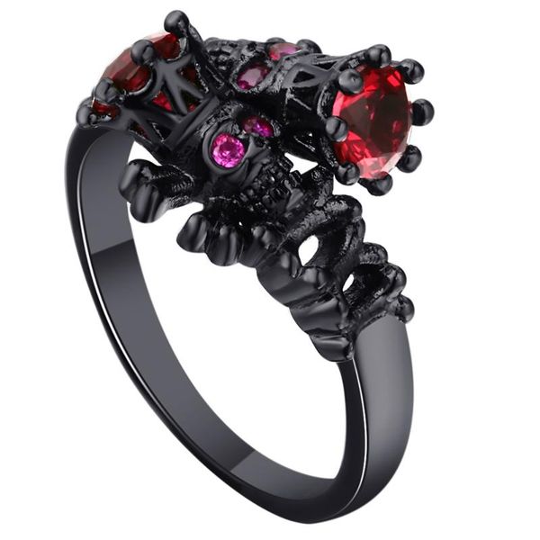 cluster rings 2021 fashion black gun color ring red cz crystal skull crown jewelry wedding engagement for women gift, Golden;silver
cluster rings 2021 fashion black gun color ring red cz crystal skull crown jewelry wedding engagement for women gift, Golden;silver