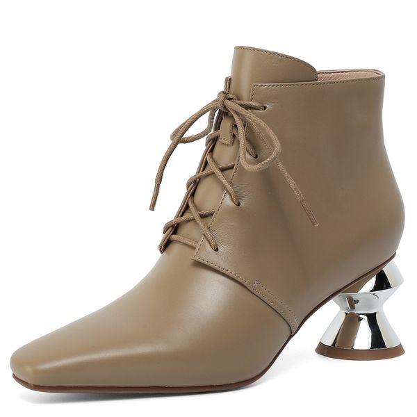 woman boots 2020 new fashion shaped heel heels winter lace-up zipper high heels boots wedding genuine leather ankle, Black
woman boots 2020 new fashion shaped heel heels winter lace-up zipper high heels boots wedding genuine leather ankle, Black