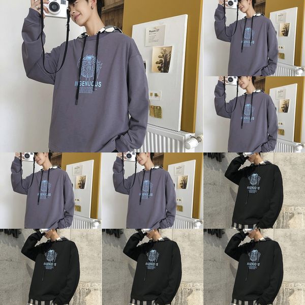 2020 coat autumn new hooded men's sweater personalized printed fake two-piece loose sweater men's coat 9m7tg, Black
2020 coat autumn new hooded men's sweater personalized printed fake two-piece loose sweater men's coat 9m7tg, Black