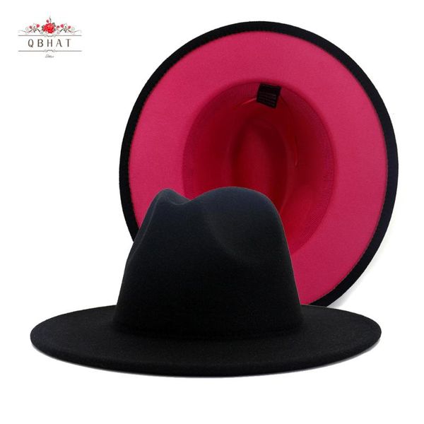 wide brim hats qbhat black pink double-sided color matching woolen felt hat band decor women men flat panama fedora, Blue;gray
wide brim hats qbhat black pink double-sided color matching woolen felt hat band decor women men flat panama fedora, Blue;gray