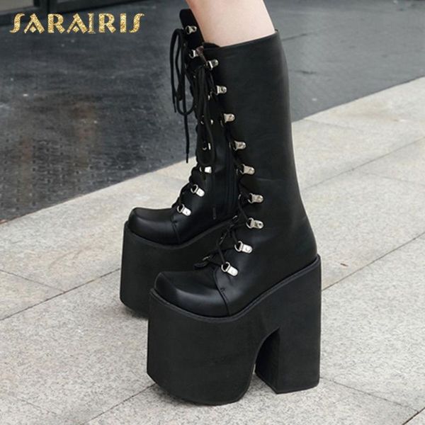 sarairis 2020 new arrivals spring boots women shoes platform thick high heels zip up solid knee-high boots ladies, Black
sarairis 2020 new arrivals spring boots women shoes platform thick high heels zip up solid knee-high boots ladies, Black