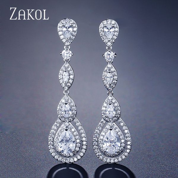 zakol luxury water drop pear cubic zircon long dangles drop earrings for elegant women bridal wedding jewelry dress fsep2114, Silver
zakol luxury water drop pear cubic zircon long dangles drop earrings for elegant women bridal wedding jewelry dress fsep2114, Silver