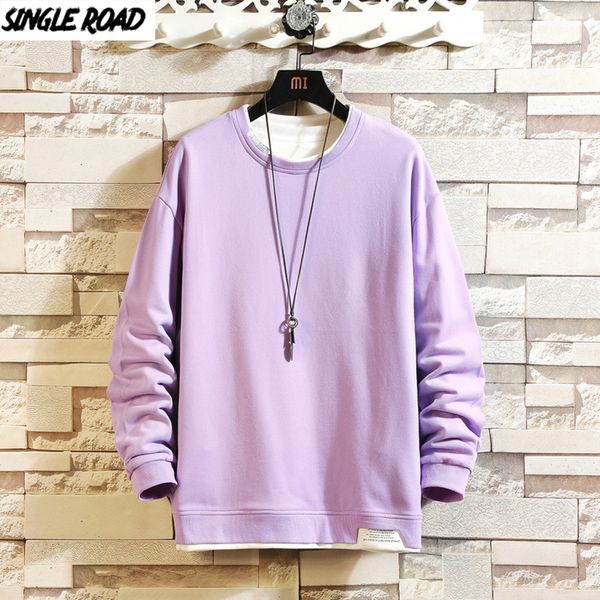 singleroad mens sweatshirt men 2020 autumn casual solid oversized harajuku japanese streetwear sweatshirts purple hoodie men, Black 
singleroad mens sweatshirt men 2020 autumn casual solid oversized harajuku japanese streetwear sweatshirts purple hoodie men, Black