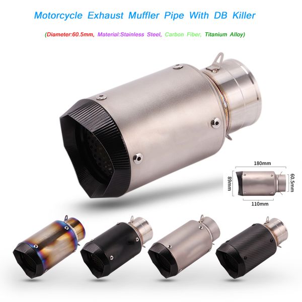carbon fiber/stainless steel/titanium alloy exhaust muffler pipe db killer motorcycle 60.5mm baffler system silp on
carbon fiber/stainless steel/titanium alloy exhaust muffler pipe db killer motorcycle 60.5mm baffler system silp on