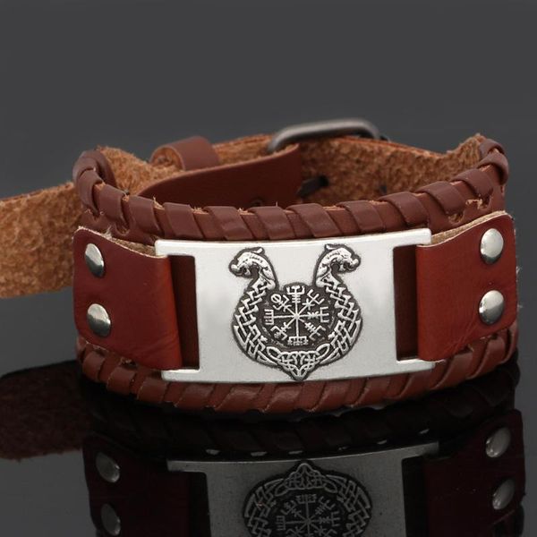 nordic viking dragon ship vegvisir leather amulet bracelet -adjustable size 19-31 cm, Black
nordic viking dragon ship vegvisir leather amulet bracelet -adjustable size 19-31 cm, Black