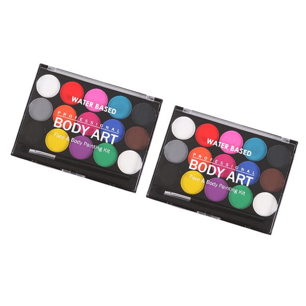2 sets 15 colors non-toxic face body painting halloween fancy party art kits, Black;red
2 sets 15 colors non-toxic face body painting halloween fancy party art kits, Black;red