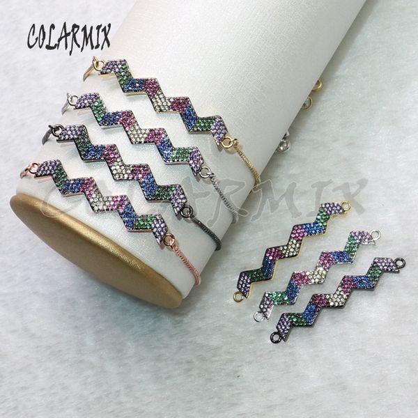 10 pieces wave bracelets rainbow zircon crystal charm bracelets pendants rainbow jewelry for women gift 5416, Golden;silver
10 pieces wave bracelets rainbow zircon crystal charm bracelets pendants rainbow jewelry for women gift 5416, Golden;silver