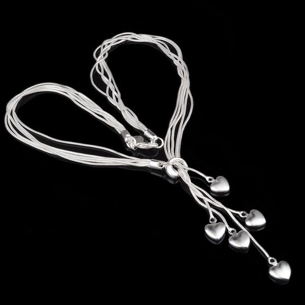 925 silver plated heart pendant necklace men and women pandora snake chain diy beaded pendant necklace 5 love
925 silver plated heart pendant necklace men and women pandora snake chain diy beaded pendant necklace 5 love