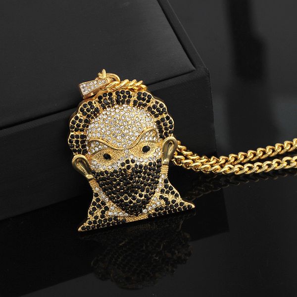 pendant necklaces fashion golden full rhinestone masked men head necklace for men's hip hop party jewelry gift, Silver
pendant necklaces fashion golden full rhinestone masked men head necklace for men's hip hop party jewelry gift, Silver